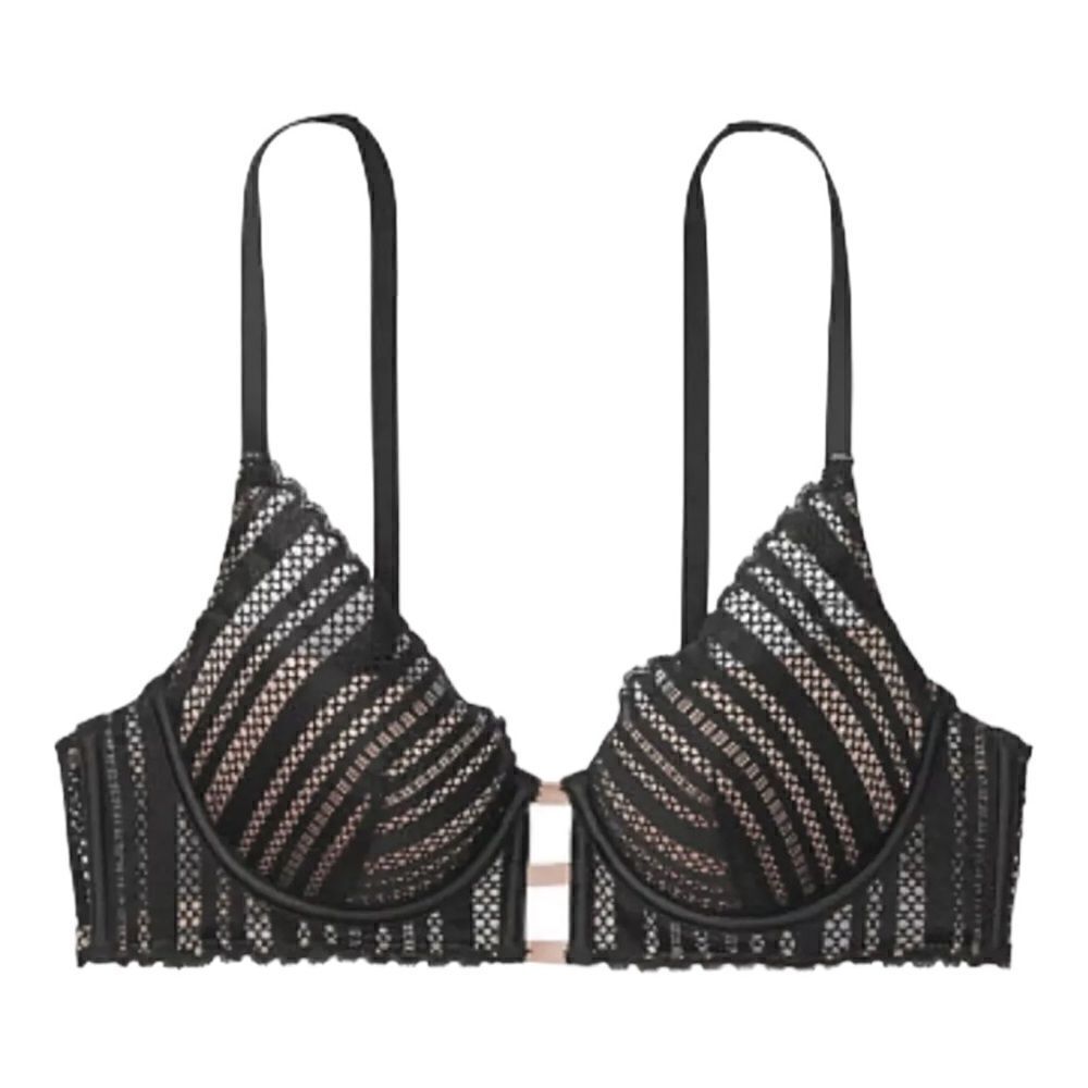 Victoria's Secret Luxe Lingerie Lace Lightly Lined Plunge Bra in the Size 36D